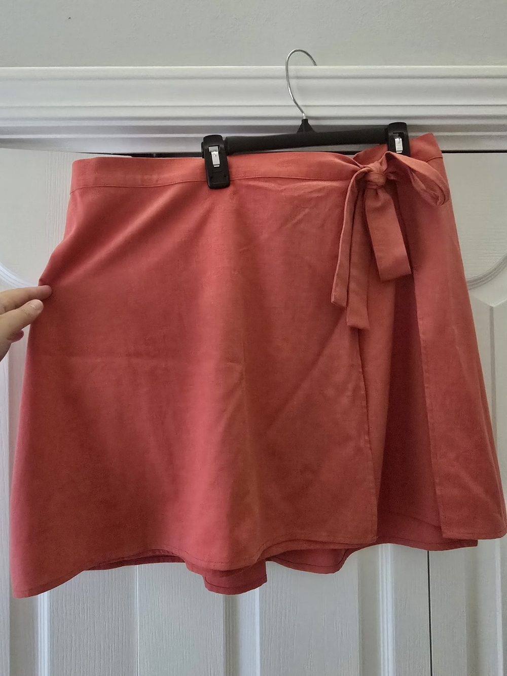 a new day Coral Red A-Line Wrap Skirt